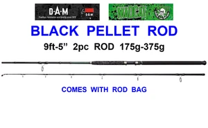 2024 DAM MADCAT 9ft-5" 2pc BLACK PELLET CATFISH ROD 24-TON CARBON PIKE FISHING - Picture 1 of 5