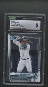 2021 Bowman Chrome Prospects Julio Rodriguez Card #BCP-86 CSG 9 MINT Rookie Card - Picture 1 of 2