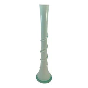 Tall Swirl Light Mint Green Vase Vintage Decorative Art Glass - Picture 1 of 11
