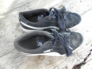 RARES π BASKET PUMA NOIRES BLANCHES CUIR DAIM SUEDE T36 BE A 12β¬ ACH IMM FP COM - Picture 1 of 12