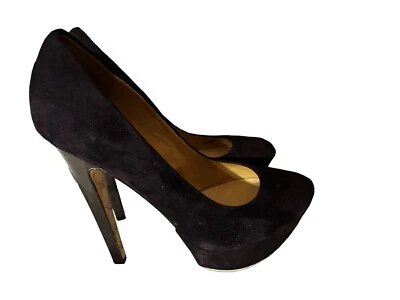 L.A.M.B.Gwen Stefani сливы кожи круглый носок платформе насосы Stiletto 9,5 М каблуки - Изображение 1 из 4