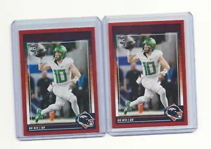 2024 Score (2x) Bo Nix RC Red Parallel Card # 332 - Picture 1 of 2