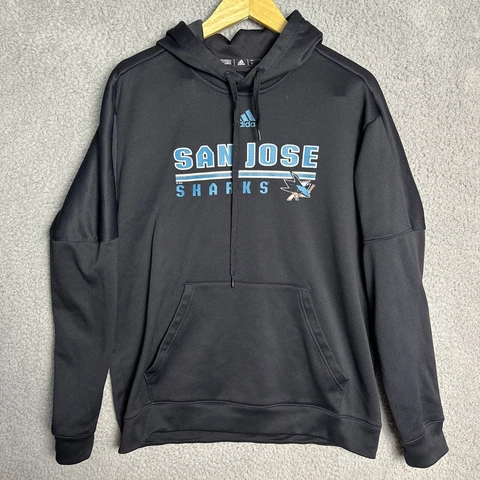 San Jose Sharks Sweater Men's Large Black Hoodie Hockey Long Sleeve Cover