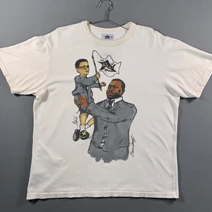 Barriers NYC Shirt Mens 2XL Cream Malcolm X Marcus Garvey USA Black History NWOT - Picture 1 of 8
