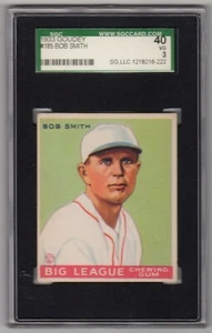 1933 Goudey Baseball #185 Bob Smith SGC 40 VG 3 - Picture 1 of 2