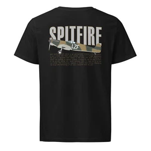 Camiseta Unisex Orgánica Media Luz con Estampado Aviación Spitfire - Imagen 1 de 13
