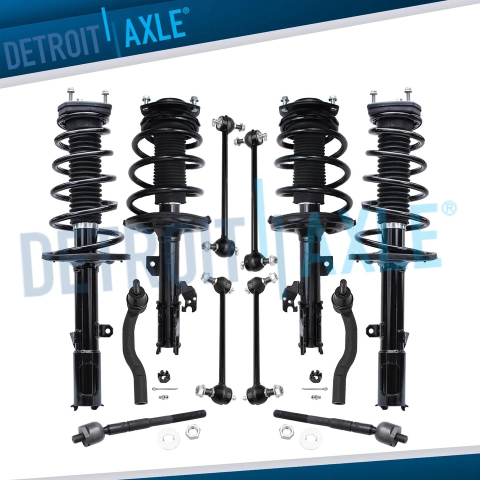 12pc Front Rear Struts Coil Spring Tie Rod Sway Bar for 2007 - 2011 Toyota Camry - Image 1 of 4
