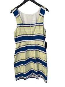 Vestido recto a rayas sin mangas The Limited para mujer 12 multicolor oficina carrera NUEVO - Imagen 1 de 12