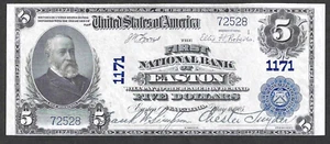 1902 $5 NATIONAL BANK NOTE ~ EASTON, PENNSYLVANIA ~ FABULOUS CHOICE CRISP NOTE - Picture 1 of 2