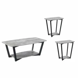 3 Piece Coffee Table Set with Coffee Table and Set of 2 End Table in Faux Birch - Picture 1 of 3