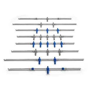 Fas Komplettserie Durchgangsstangen für Outdoor Tischfußball Blau/Grau - Bild 1 von 3
