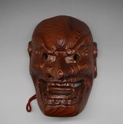 Máscara Hannya Japonesa Vintage Madeira/Japão Madeira Antiga Asiática W5 - Imagem 1 de 4