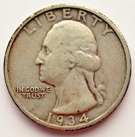 Better 1934 US Washington 90% Silver Quarter Cover