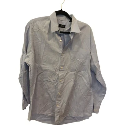 Hugo Boss Oxford Dress Shirt Mens 32 Neck 16.5 Light Blue Formal Slim Button Up - Image 1 of 4