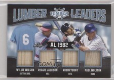 2021 Leaf Lumber Leaders Relics Platinum /7 Willie Wilson Reggie Jackson HOF