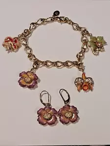 Nolan Miller Glamour Collection Orchid Flower Bracelet & Earrings Set - Picture 1 of 6