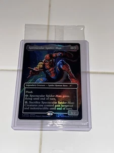 Magic the Gathering Battle Damage Spiderman card from Marvel Legends Spectacular - Picture 1 of 2