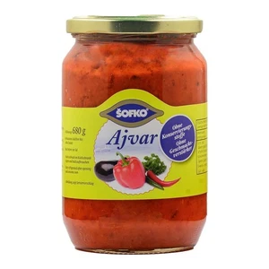 Sofko Ajvar suave 680 g pasta de especias salsa de pimientos salsa balcánica preparación de verduras - Imagen 1 de 7