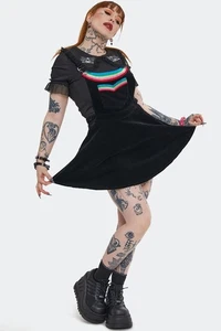 Double Rainbow Gothic Alternative Style Kleid Cord Schürze Jawbreaker S M L XL - Bild 1 von 3