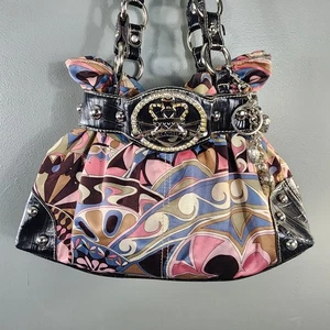 Bolso de hombro Kathy Van Zeeland para mujer Cartera Paisley Flower Power Stud - Imagen 1 de 14