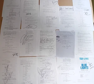 LOT OF 19 AUTOGRAPHED SCRIPT PAGES FROM POPULAR TV SHOWS - Picture 1 of 1
