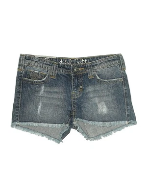 Pantalones cortos de mezclilla azul de algodón industrial para mujer 1 Foto 1 de 2