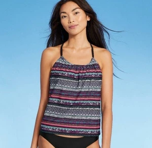 Women's Kona Sol Racerback Tankini Top Swimwear Multi Stripe Size S(4-6) NWT - Picture 1 of 7