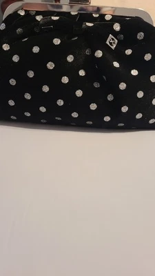 Sam & Libby Black/Silver  Accent Clutch Silver Hardware Nonleather purse handbag - Image 1 of 4