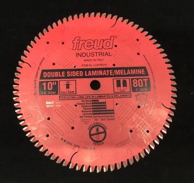 Hoja de sierra de corte Freud LU97R010 10" DOBLE CARA laminado/melamina-80T- Foto 1 de 2