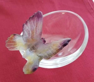 DAUM PAPILLON PATE DE VERRE AND CLEAR GLASS BUTTERFLY BOWL TRINKET TRAY DISH🔥 - Picture 1 of 10