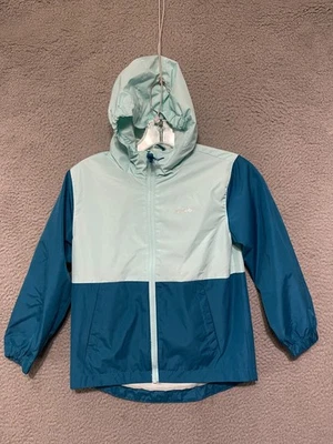 Chaqueta cortavientos de lluvia Eddie Bauer para niños con capucha talla XS azul juvenil poliéster Foto 1 de 4