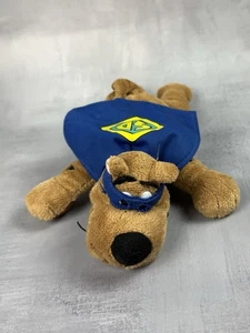 Scooby Doo Super Hero Plush Stuffed Animal Beanie Laying Down Blue Cape 10" 0228 - Picture 1 of 6