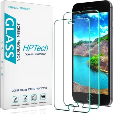 HPTech (Paquete de 2) Protector de Pantalla para iPhone SE 3, 2022, 2, Transparente Foto 1 de 4