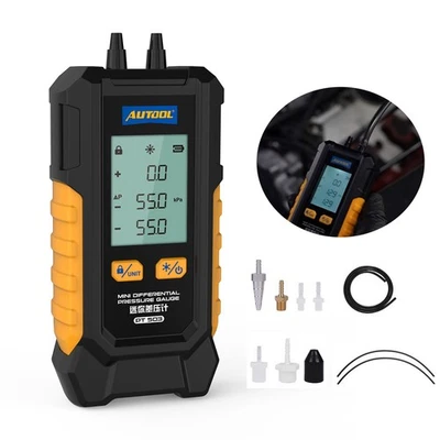 Manómetro digital de mano medidor de presión de aire de doble puerto medidor probador de gas HVAC Foto 1 de 4