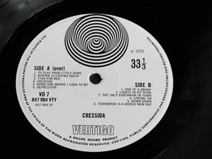 CRESSIDA UK 1970 1st PHILIPS VERTIGO Swirl VO 7 847-904VTY Britpop LP.EX Audio - Imagen 1 de 11
