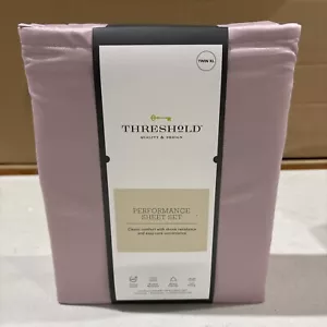 Twin XL 400 Thread Count Performance Sheet Set Rose Marble Threshold - Picture 1 of 6