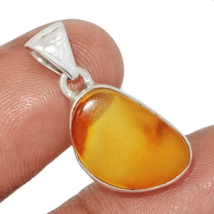 Natural Baltic Amber - Poland 925 Sterling Silver Pendant Jewelry CP64592 - Picture 1 of 1