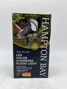 2 Pack Hampton Bay Black Adjustable Light Color Outdoor Landscape Light - Picture 1 of 8