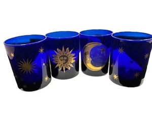 Juego de cuatro (4) gafas celestiales azul cobalto Culver MCM hechas en EE. UU. vintage - Imagen 1 de 8