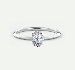 3/4 Ct Oval Cut E/VVS Lab Created Grown Diamond Engagement Ring 14K White Gold - Picture 1 of 1