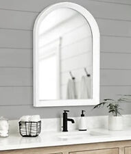 Kate and Laurel Hartman Farmhouse Arched Wall Mirror 20 x 30 White Decorative