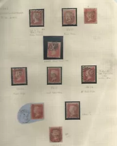 GB 1856-8 1d ROT Auswahl von 10 fine used, Cat 800€+ siehe Scans - Bild 1 von 1