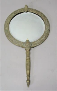 Antique TIFFANY ALHAMBRA Gilt Bronze Vanity Hand Mirror  c. 1915   AS IS - Picture 1 of 8