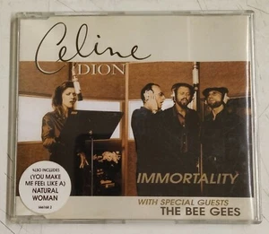 Celine Dion with The Bee Gees Immortality Cd-Single UK 1998 sticker en portada - Foto 1 di 2