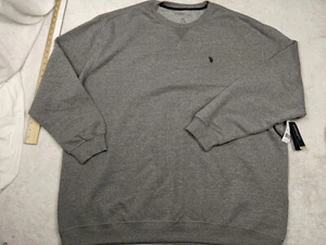 NWT US Polo Assn Men 3XLT Tall Pullover Gray Sweatshirt Crew Neck Casual Heather - Picture 1 of 10