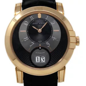 Harry Winston Midnight Big Date 450/MABD42RL.K Rose Gold Leather 1YrWTY #845-1 - Picture 1 of 5