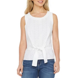 Liz Claiborne Round Neck Sleeveless Blouse Sizes PS, PL, PXL New - Bild 1 von 4