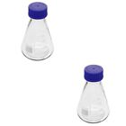 2pcs Clear Glass Flask Laboratory Experiment Flask Scientific Flask for