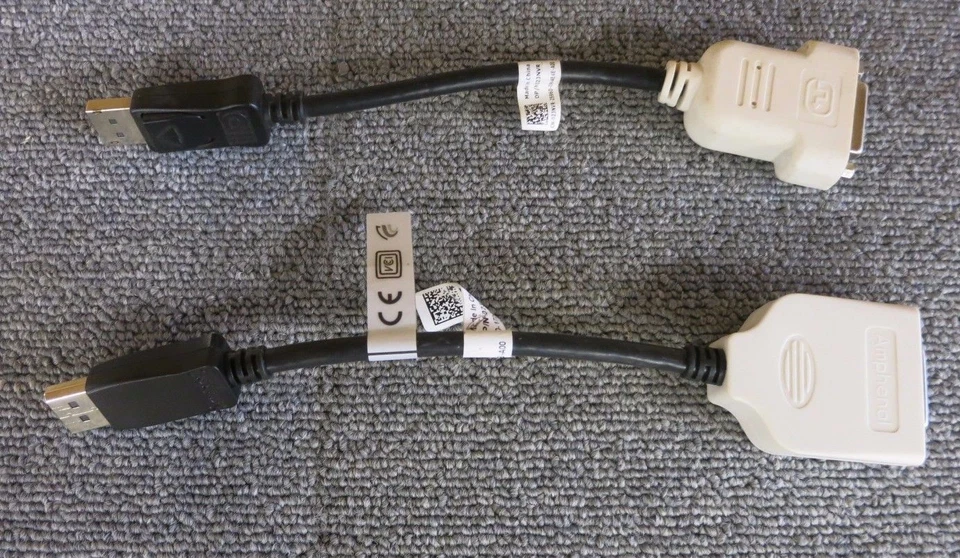 Lot Of 2 Dell 023NVR Display Port To DVI-D Dual Link Video Adapter Cable - Image 1 of 1