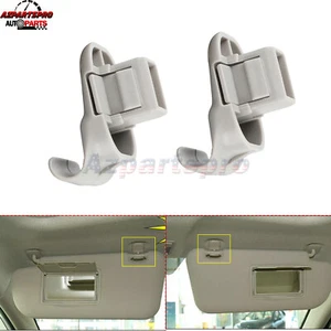 2x Grey Sun Visor Clip LC6269261B77 For Mazda RX-8 RX8 2004-2011 / MPV 2004-2006 - Picture 1 of 12